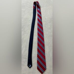 Tommy Hilfiger Red and Blue Silk Tie